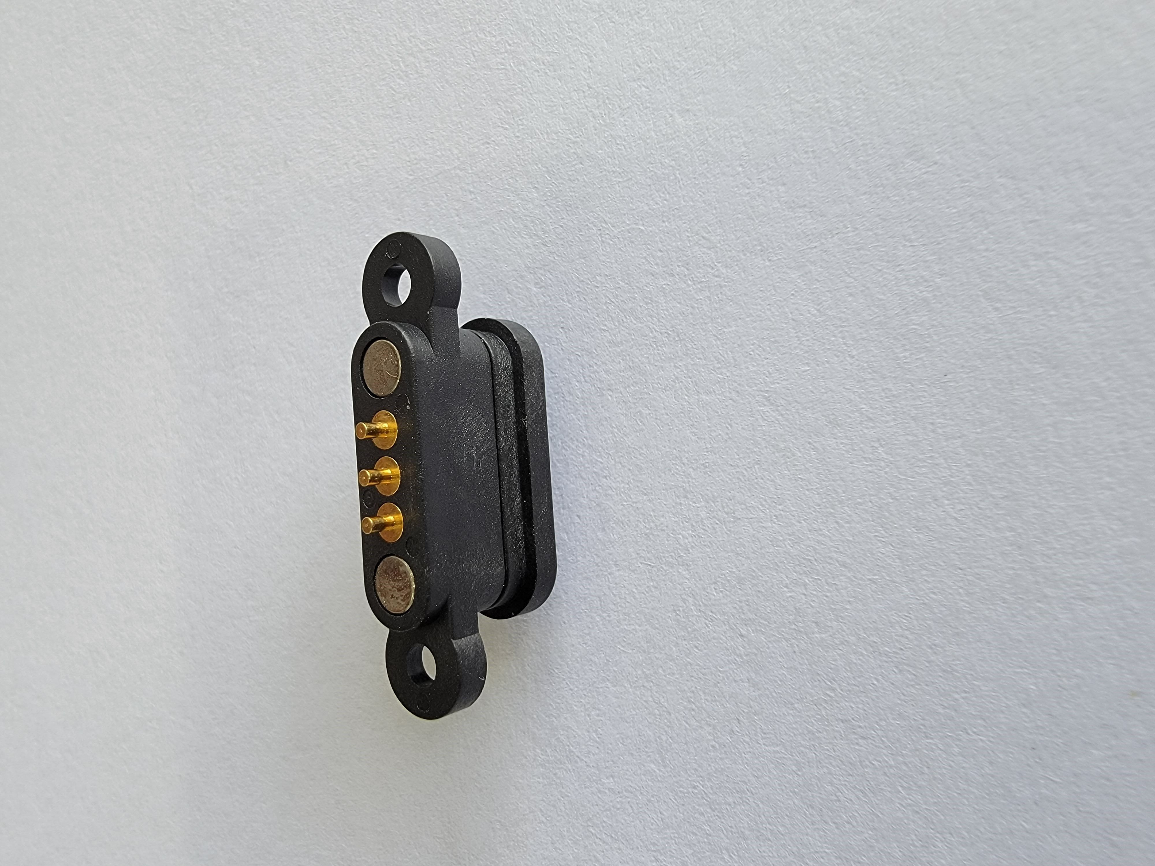 Magnetic Pogo pin is a formed by plastic box and brass pin a  basic components
