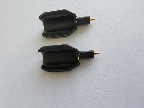 Test contact pins by plunger and tube