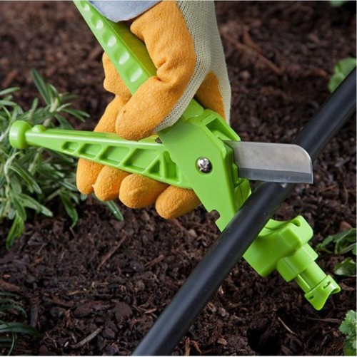 PVC hose cutter is a compact lightweight all around irrigation tool